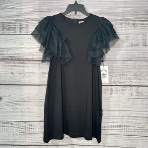 The Tiny Universe Tiny Wings Dress Size 8 Years  Black Organic Cotton NEW